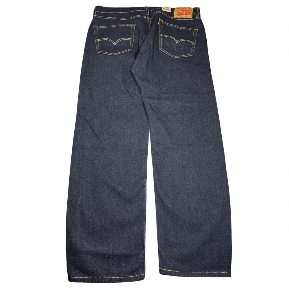 NWT Levis 505 Regular Fit Stretch Jeans Mens 36x30 Dark Indigo Straight Leg